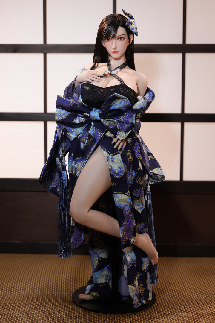 EVO AOTE 61 cm silicone doll styled in a blue kimono
