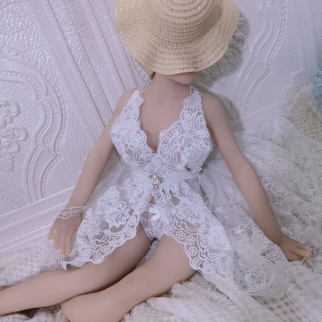 White Lace Lingerie Dress for Mini Dolls