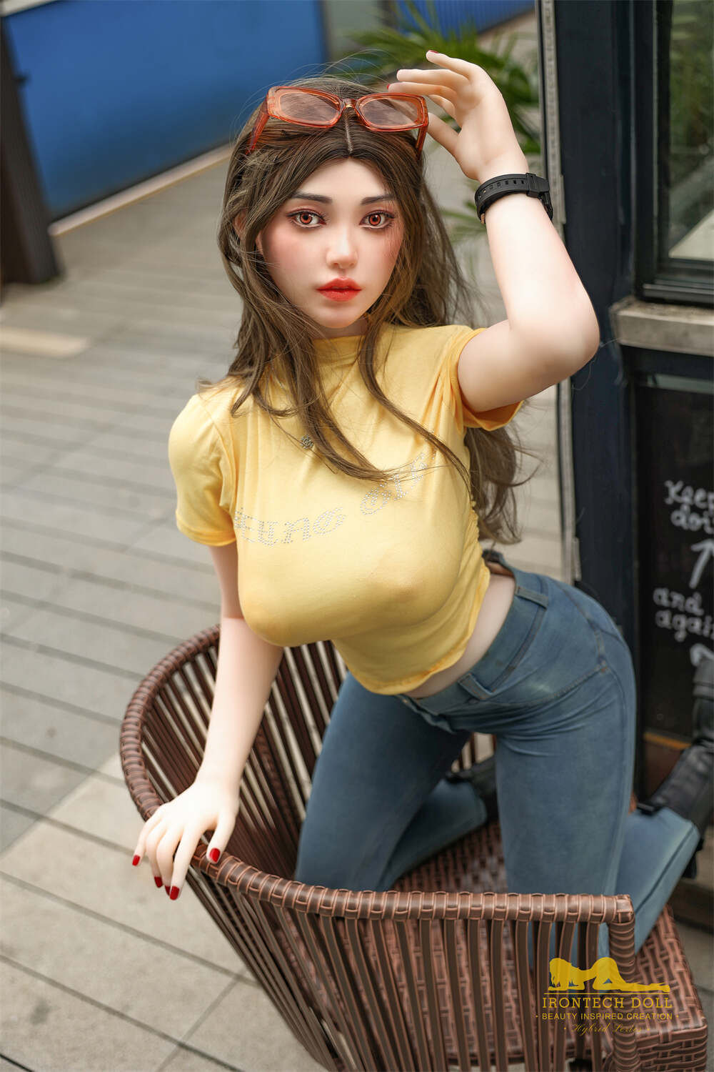 159cm/5ft3 G-cup Silicone Head Sex Doll – Eileen