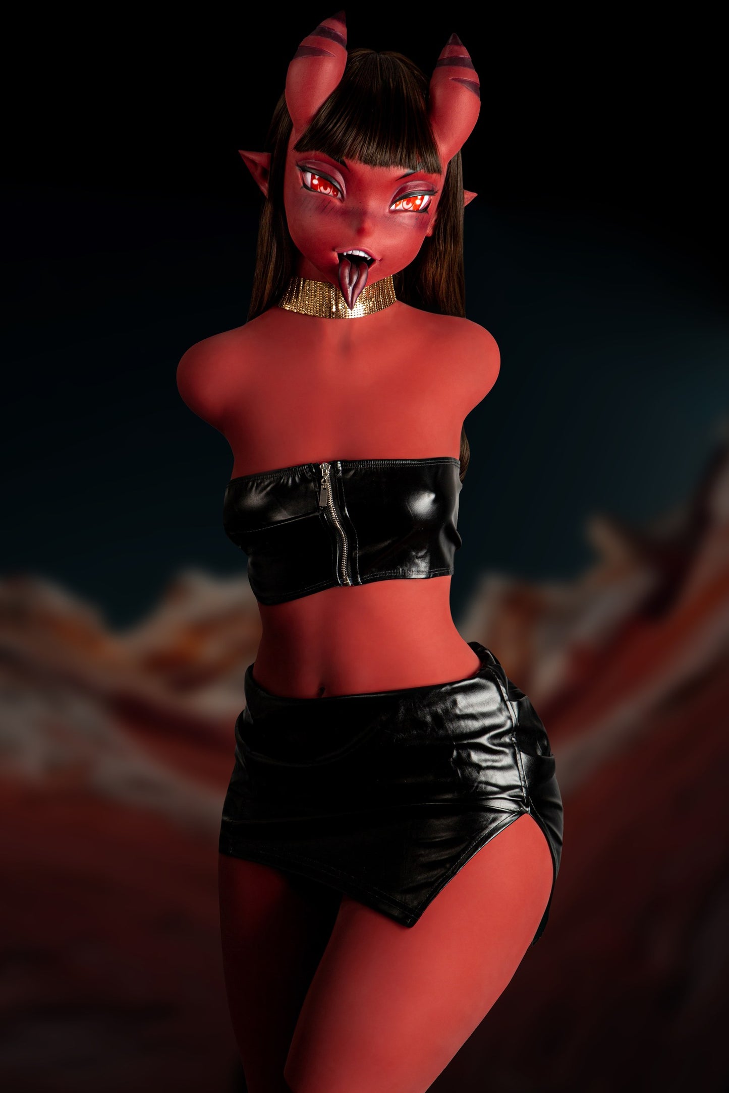 ClimaxDoll Pro TPE 877 Torso + Meru Silicone Head Red image 4